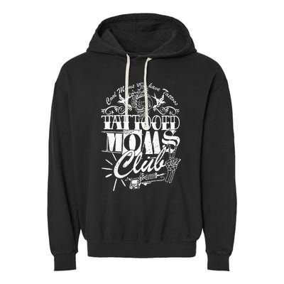 Cool Moms Have Tattoos Retro Tattooed Moms Club Garment-Dyed Fleece Hoodie