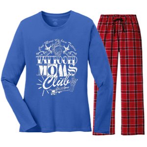 Cool Moms Have Tattoos Retro Tattooed Moms Club Women's Long Sleeve Flannel Pajama Set 