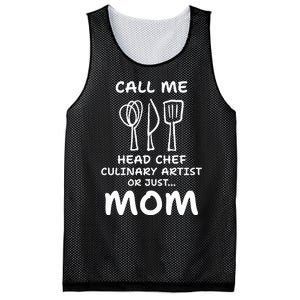 Call Me Head Chef Culinary Artist Or Just Mom Cooking Mesh Reversible Basketball Jersey Tank