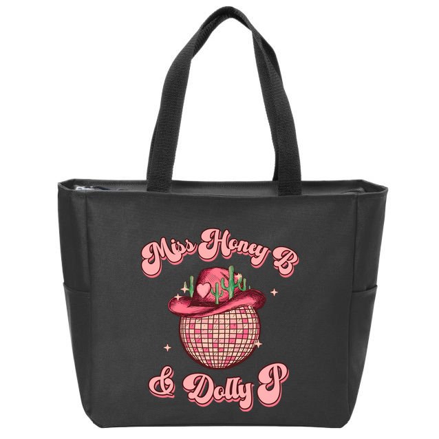 Cowboy Miss Honey B And Dolly P Queen B Zip Tote Bag