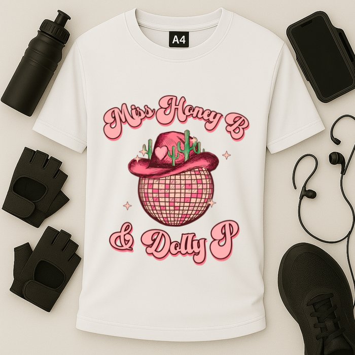 Cowboy Miss Honey B And Dolly P Queen B Cooling Performance Crew T-Shirt