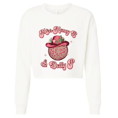 Cowboy Miss Honey B And Dolly P Queen B Cropped Pullover Crew