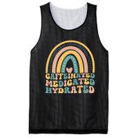 Caffeinated Medicated Hydrated Funny Nurse Teacher Saying Mesh Reversible Basketball Jersey Tank