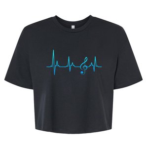 Clef my heart beats for sheet music notes Bella+Canvas Jersey Crop Tee