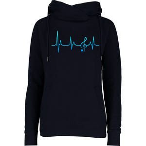 Clef my heart beats for sheet music notes Womens Funnel Neck Pullover Hood