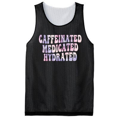 Caffeinated Medicated Hydrated Funny Saying Nurse Teacher Mesh Reversible Basketball Jersey Tank