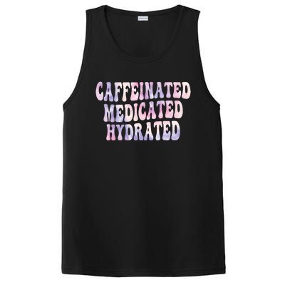 Caffeinated Medicated Hydrated Funny Saying Nurse Teacher PosiCharge Competitor Tank