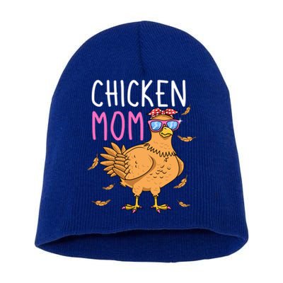 Chicken Mom Hen Lover Poultry Farmer Chicks Mother's Day Funny Gift Short Acrylic Beanie