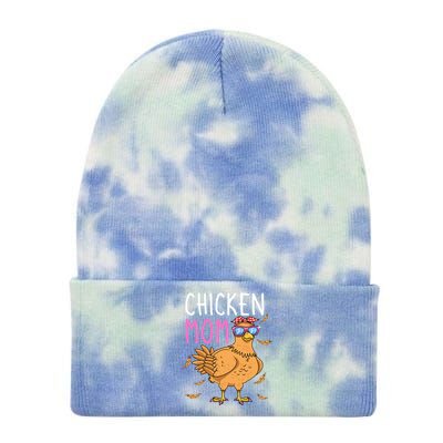 Chicken Mom Hen Lover Poultry Farmer Chicks Mother's Day Funny Gift Tie Dye 12in Knit Beanie