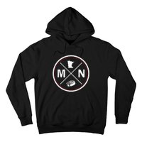 Classic Minnesota Hockey Mn Outline Hoodie