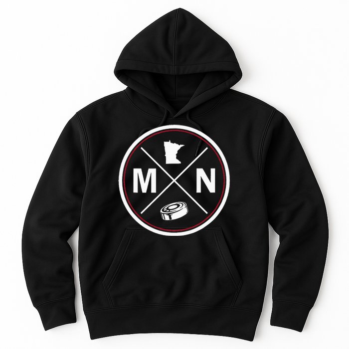 Classic Minnesota Hockey Mn Outline Hoodie