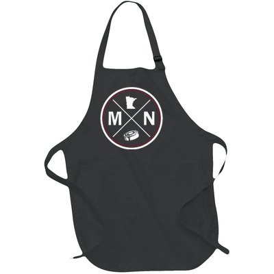 Classic Minnesota Hockey Mn Outline Full-Length Apron With Pockets