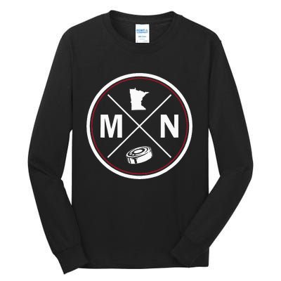 Classic Minnesota Hockey Mn Outline Tall Long Sleeve T-Shirt