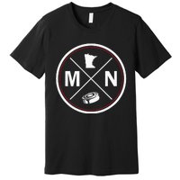 Classic Minnesota Hockey Mn Outline Premium T-Shirt