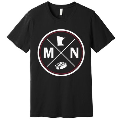 Classic Minnesota Hockey Mn Outline Premium T-Shirt