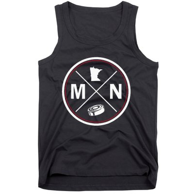 Classic Minnesota Hockey Mn Outline Tank Top