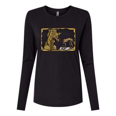 Cleopatra Mummy Halloween Cat Ancient Egypt Archaeology Womens Cotton Relaxed Long Sleeve T-Shirt