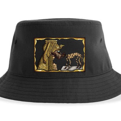Cleopatra Mummy Halloween Cat Ancient Egypt Archaeology Sustainable Bucket Hat