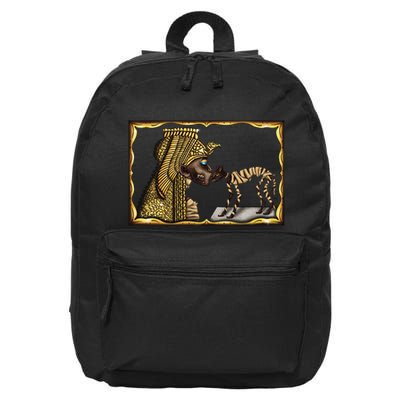 Cleopatra Mummy Halloween Cat Ancient Egypt Archaeology 16 in Basic Backpack