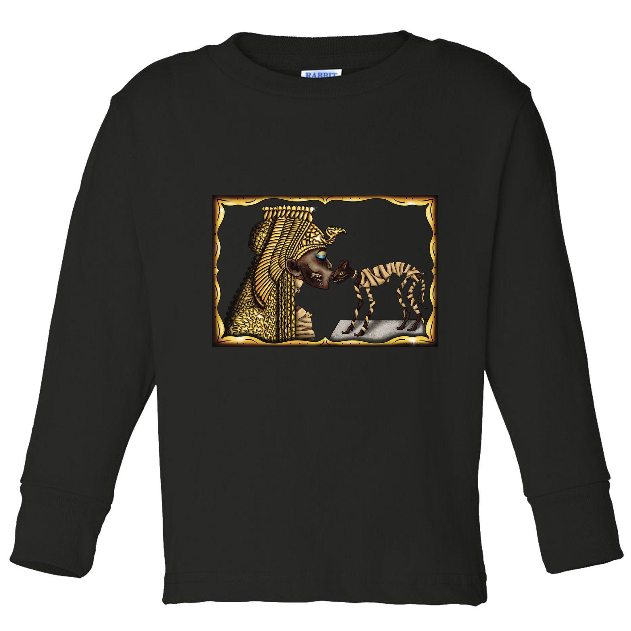 Cleopatra Mummy Halloween Cat Ancient Egypt Archaeology Toddler Long Sleeve Shirt