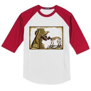 Cleopatra Mummy Halloween Cat Ancient Egypt Archaeology Kids Colorblock Raglan Jersey