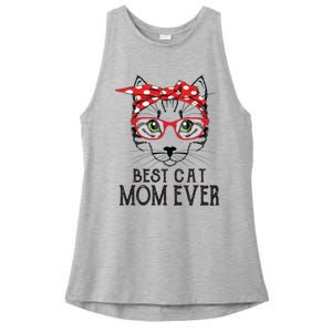 Cat Mom Happy Birthday Gift Best Cat Mom Ever Great Gift Ladies PosiCharge Tri-Blend Wicking Tank