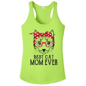 Cat Mom Happy Birthday Gift Best Cat Mom Ever Great Gift Ladies PosiCharge Competitor Racerback Tank