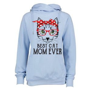 Cat Mom Happy Birthday Gift Best Cat Mom Ever Great Gift Womens Funnel Neck Pullover Hood