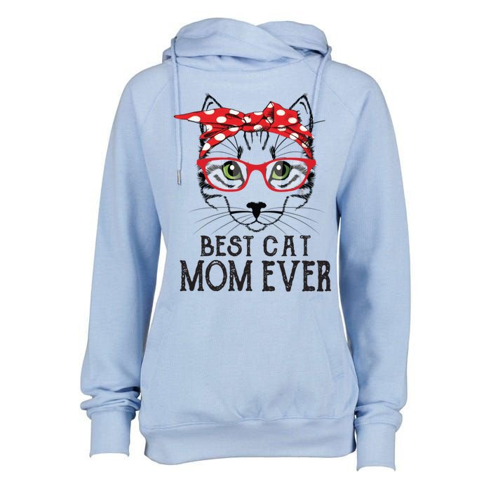 Cat Mom Happy Birthday Gift Best Cat Mom Ever Great Gift Womens Funnel Neck Pullover Hood