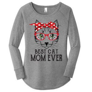 Cat Mom Happy Birthday Gift Best Cat Mom Ever Great Gift Women's Perfect Tri Tunic Long Sleeve Shirt