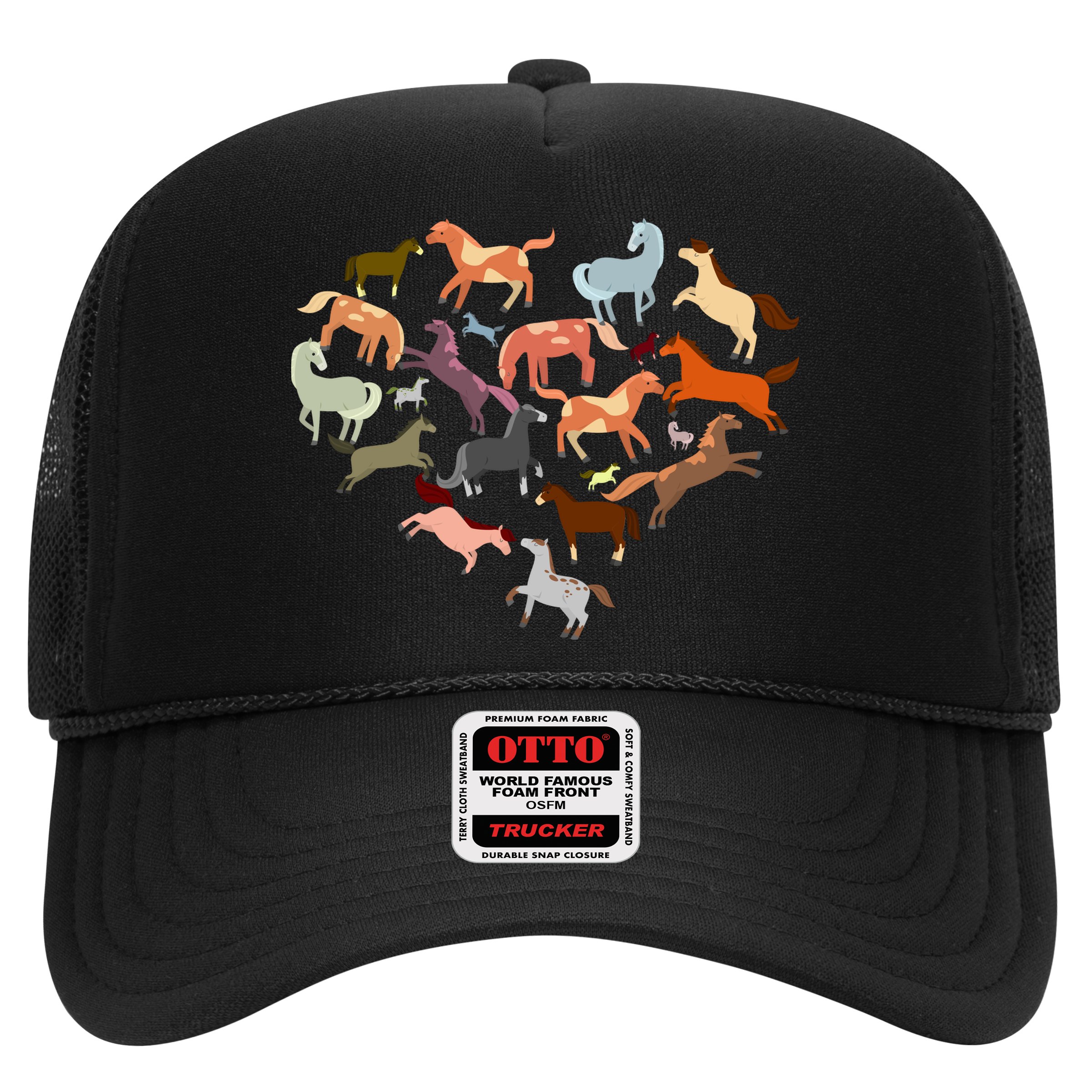 Cute Multi Horse Lover Heart Hat