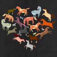 Cute Multi Horse Lover Heart Hat