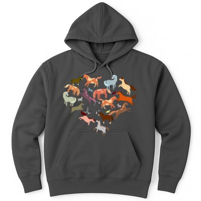 Cute Multi Horse Lover Heart Hoodie