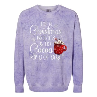 Christmas Movies Hot Cocoa Lover Funny Merry Christmas Colorblast Crewneck Sweatshirt