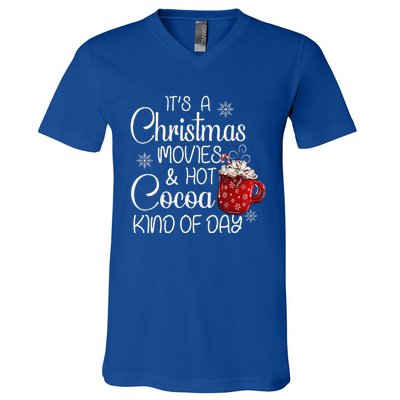 Christmas Movies Hot Cocoa Lover Funny Merry Christmas V-Neck T-Shirt