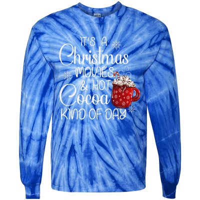 Christmas Movies Hot Cocoa Lover Funny Merry Christmas Tie-Dye Long Sleeve Shirt