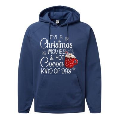 Christmas Movies Hot Cocoa Lover Funny Merry Christmas Performance Fleece Hoodie