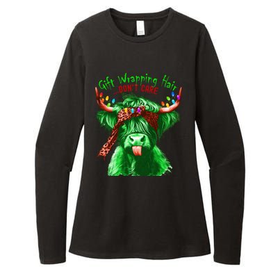 Cow Messy Hair DonT Care Christmas Eve Edition Womens CVC Long Sleeve Shirt