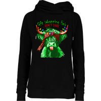 Cow Messy Hair DonT Care Christmas Eve Edition Womens Funnel Neck Pullover Hood