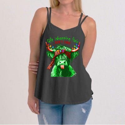 Cow Messy Hair DonT Care Christmas Eve Edition Women's Strappy Tank