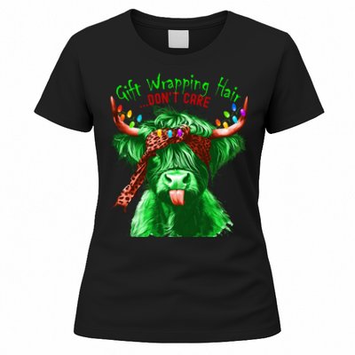 Cow Messy Hair DonT Care Christmas Eve Edition Women's T-Shirt