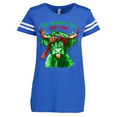 Cow Messy Hair DonT Care Christmas Eve Edition Enza Ladies Jersey Football T-Shirt