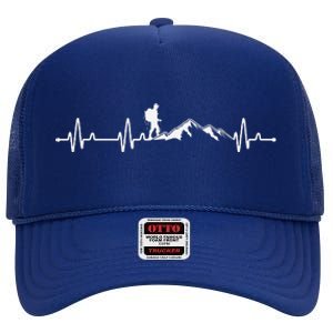 Cool Mountains Heartbeat Hiking Outdoor For Hiker Backpacker High Crown Mesh Back Trucker Hat