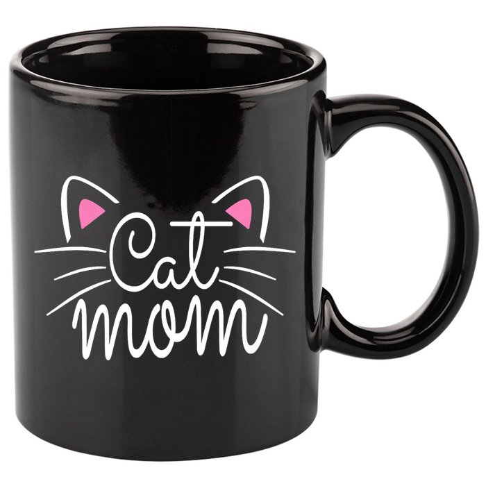 Cat Mom Happy Mothers Day For Cat Lovers Family Matching 11oz C Handle Ceramic Mug