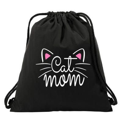 Cat Mom Happy Mothers Day For Cat Lovers Family Matching Drawstring Bag