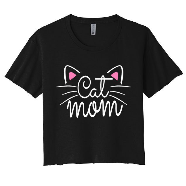 Cat Mom Happy Mothers Day For Cat Lovers Family Matching Women's Crop Top Tee