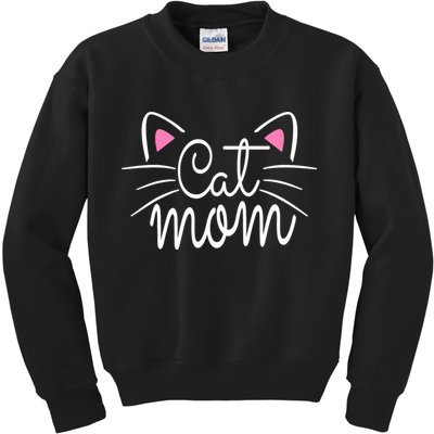 Cat Mom Happy Mothers Day For Cat Lovers Family Matching Kids Sweatshirt