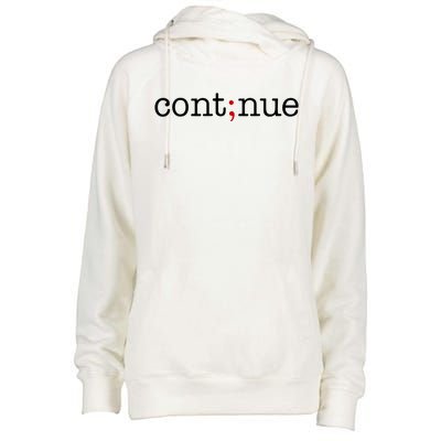 Continue Mental Health Awareness Womens Funnel Neck Pullover Hood