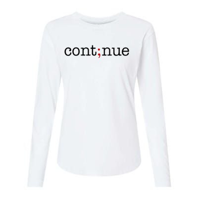 Continue Mental Health Awareness Womens Cotton Relaxed Long Sleeve T-Shirt