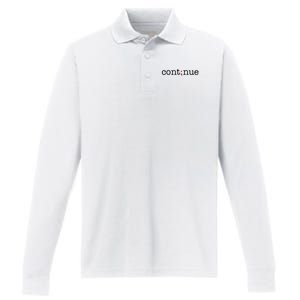 Continue Mental Health Awareness Performance Long Sleeve Polo